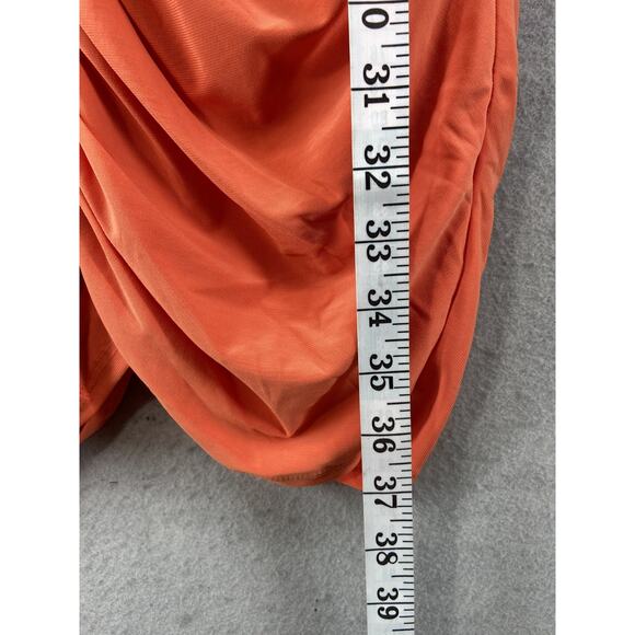 NWT Curations X Amy Morrison Dress Womens Sz S V-Neck Ruched Mini Mango - Picture 10 of 14